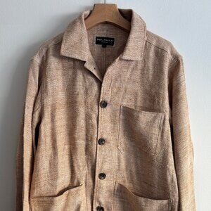 $285 Spier & Mackay Herringbone Silk Linen Chore Coat/ Jacket - Medium - Large